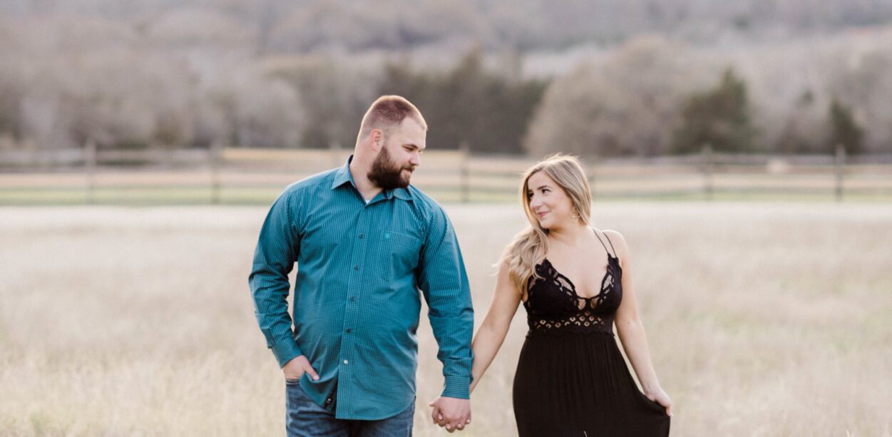 Abbie + Dustin's Old Baylor Park Engagement Session in Brenham, TX with Rachel Driskell Photography
