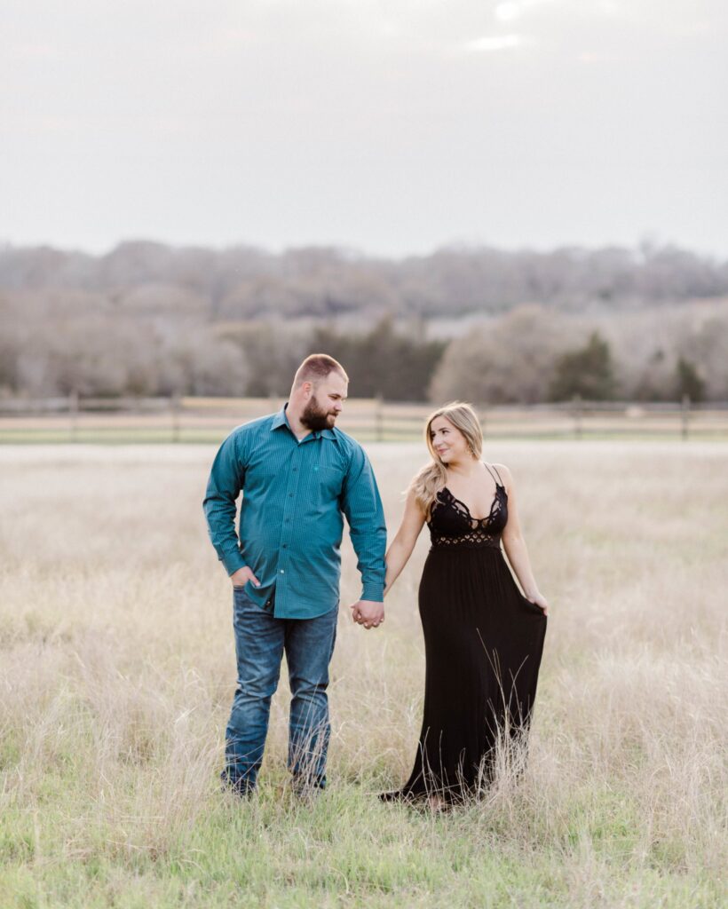Abbie + Dustin's Old Baylor Park Engagement Session in Brenham, TX with Rachel Driskell Photography