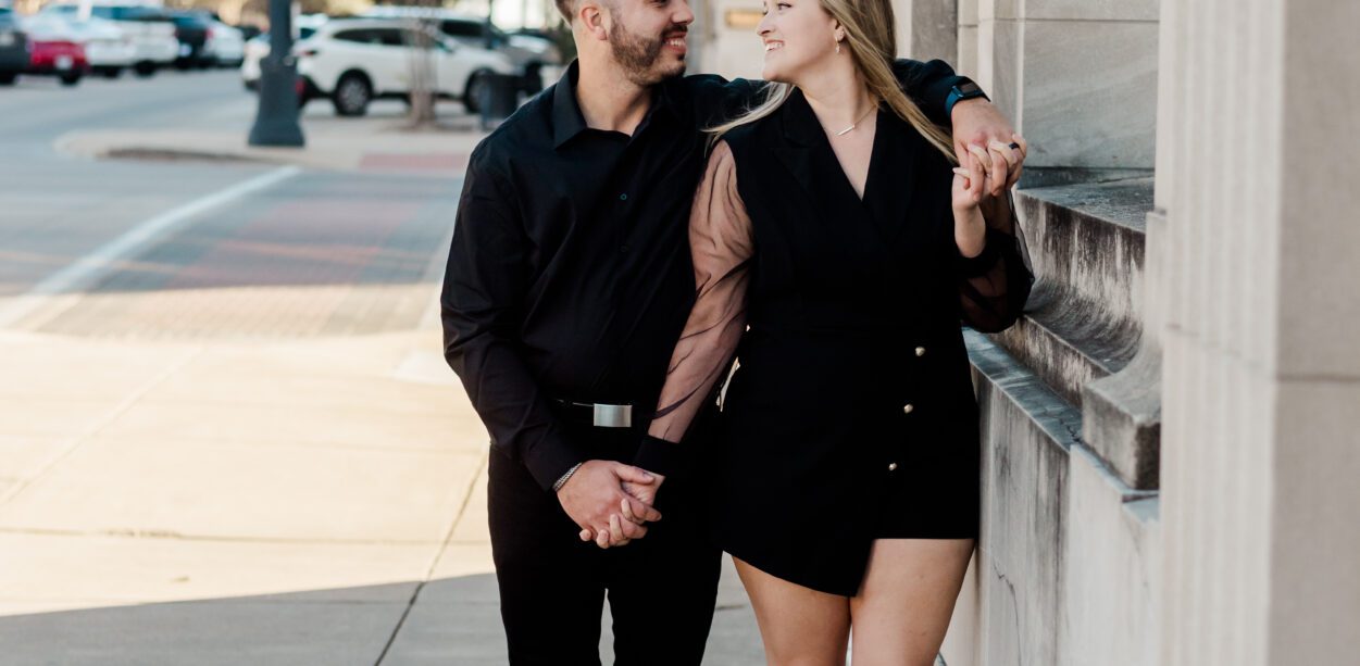 Rachel & Kyle's Engagement Session in Downtown Bryan Texas