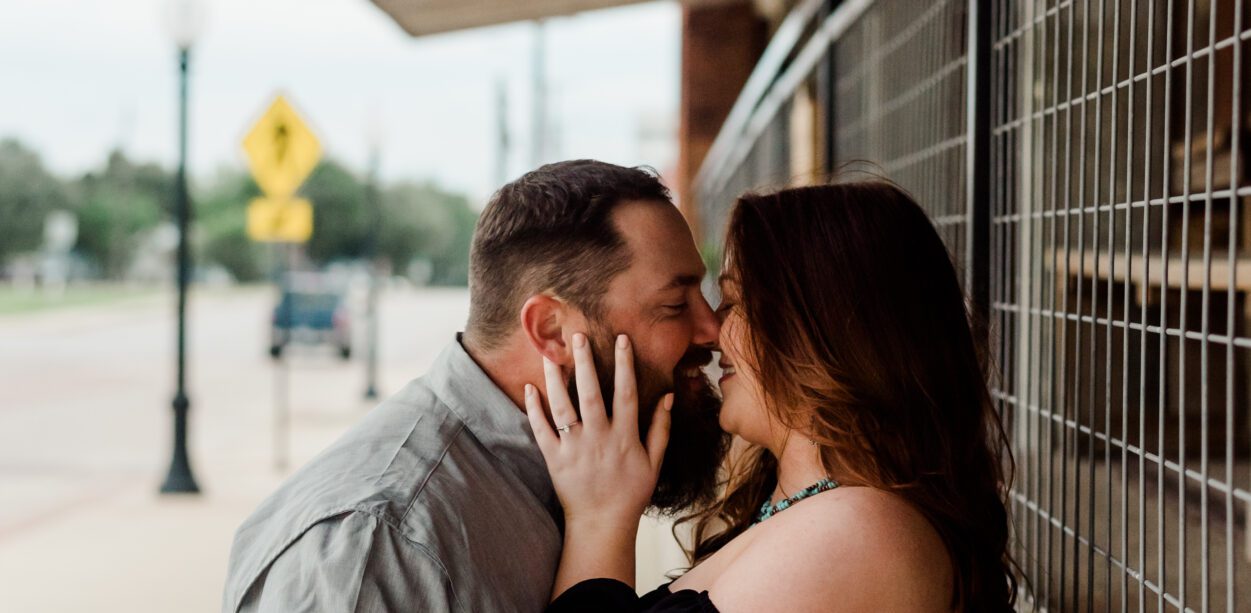 Sara and John's Engagement Session in Downtown Bryan, Texas with Rachel Driskell Photography
