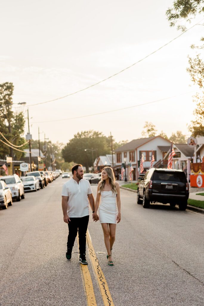 Caitlin and Cody's Old Town Engagement Session in Spring, TX with Rachel Driskell Photography