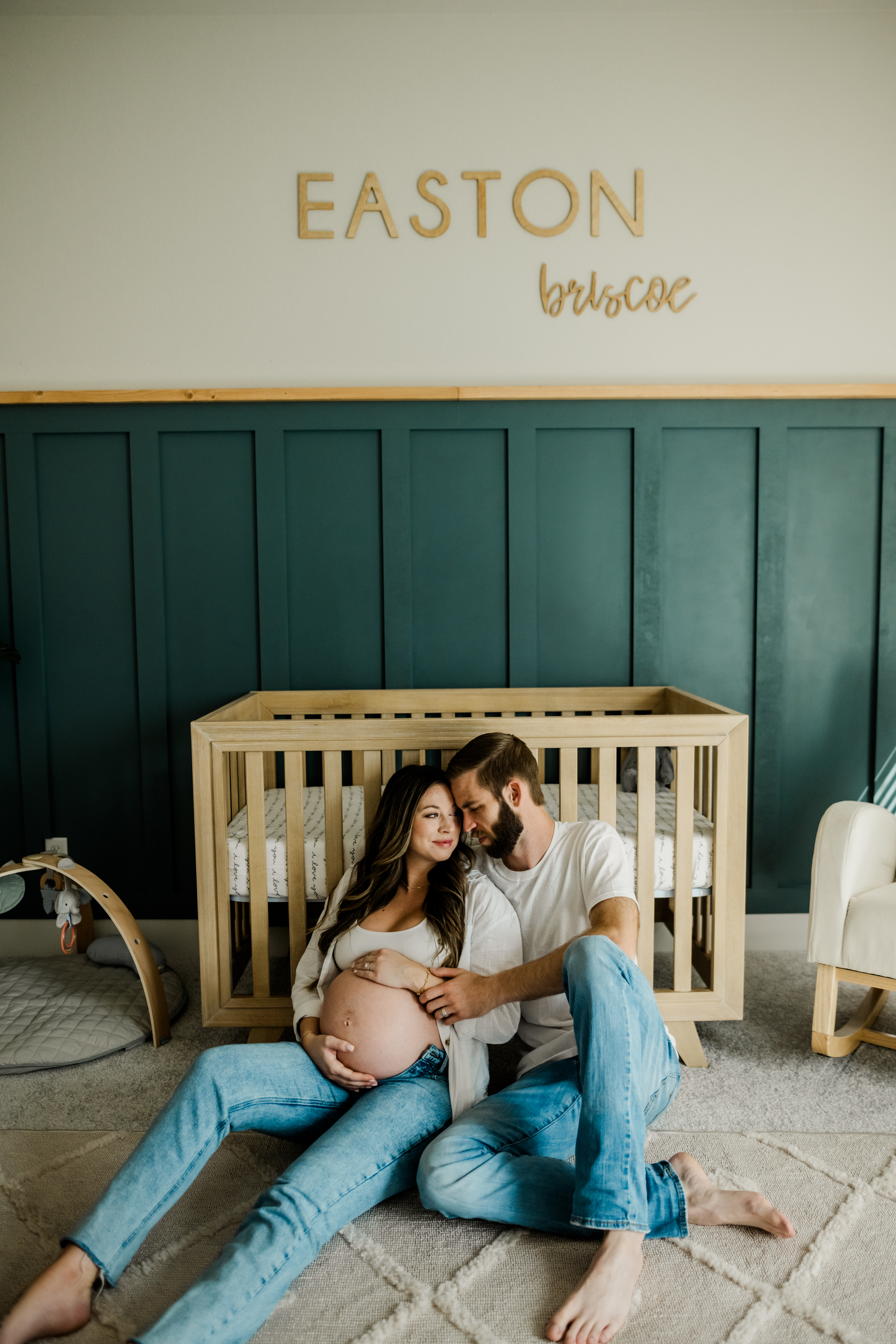 Chanel and Rob's Lifestyle In-Home Maternity Session in College Station, TX with Rachel Driskell Photography