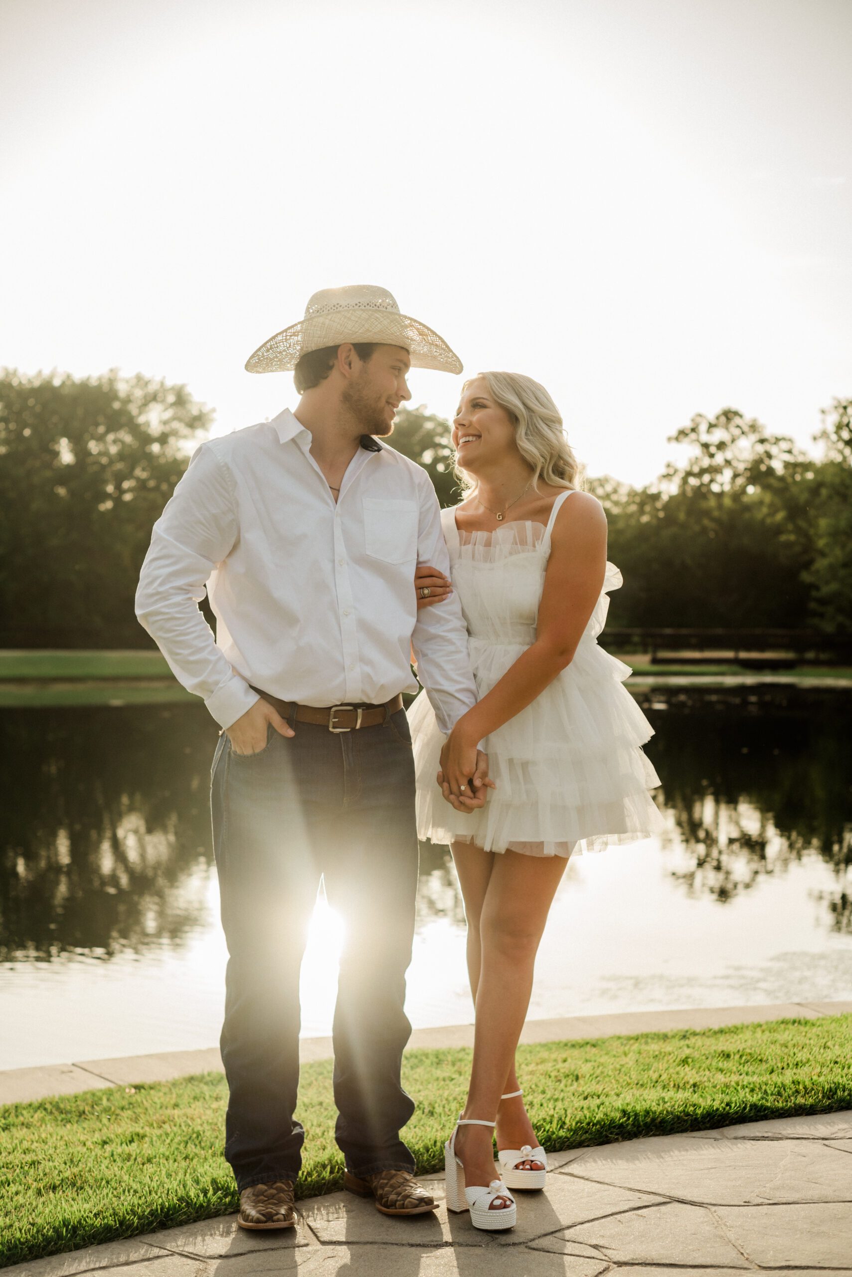 Faith and Garrett's Peach Creek Ranch Engagement Session in College Station, TX with Rachel Driskell Photography