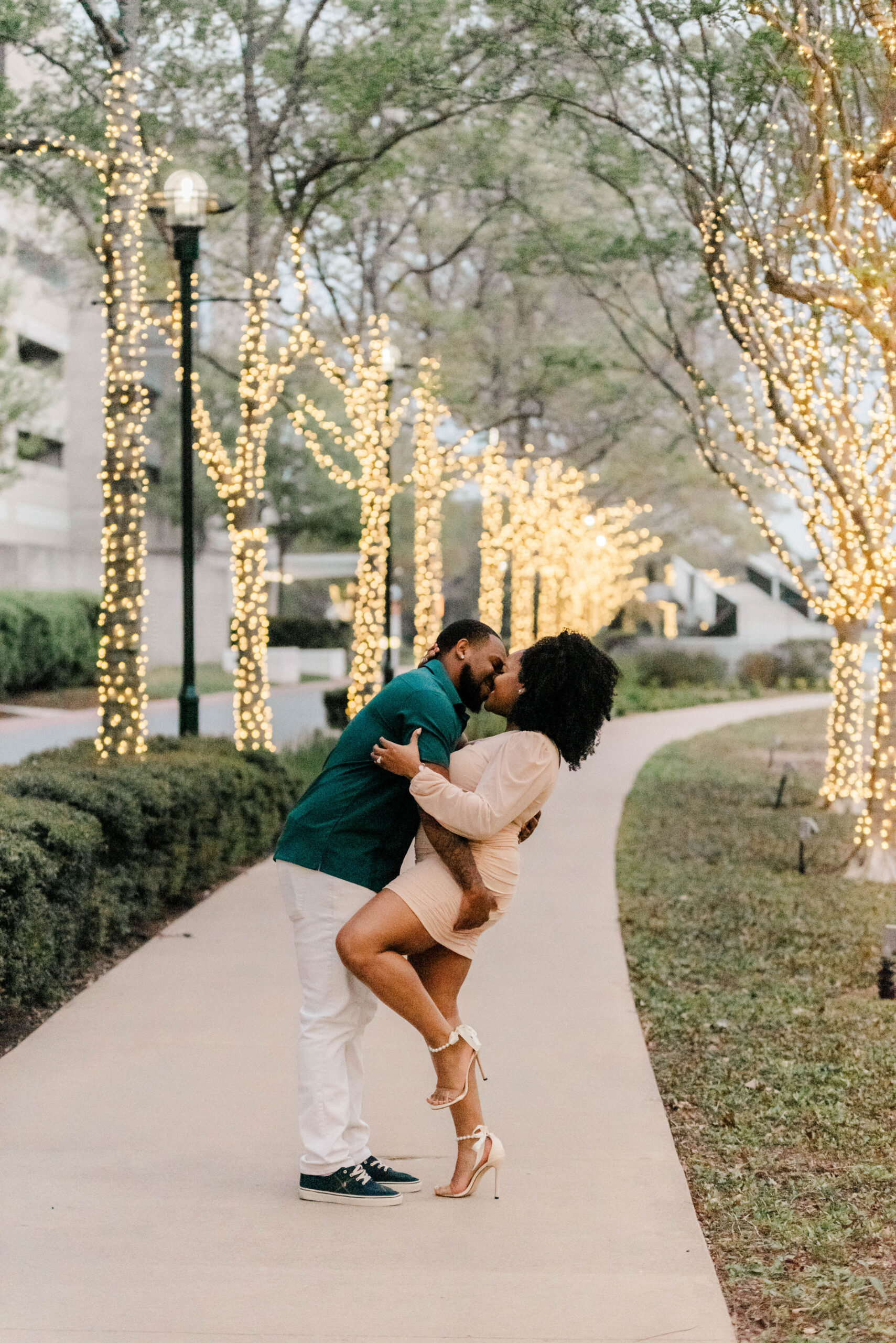 Emonie and CJ's Engagement Session in The Woodlands, Texas with Rachel Driskell Photography
