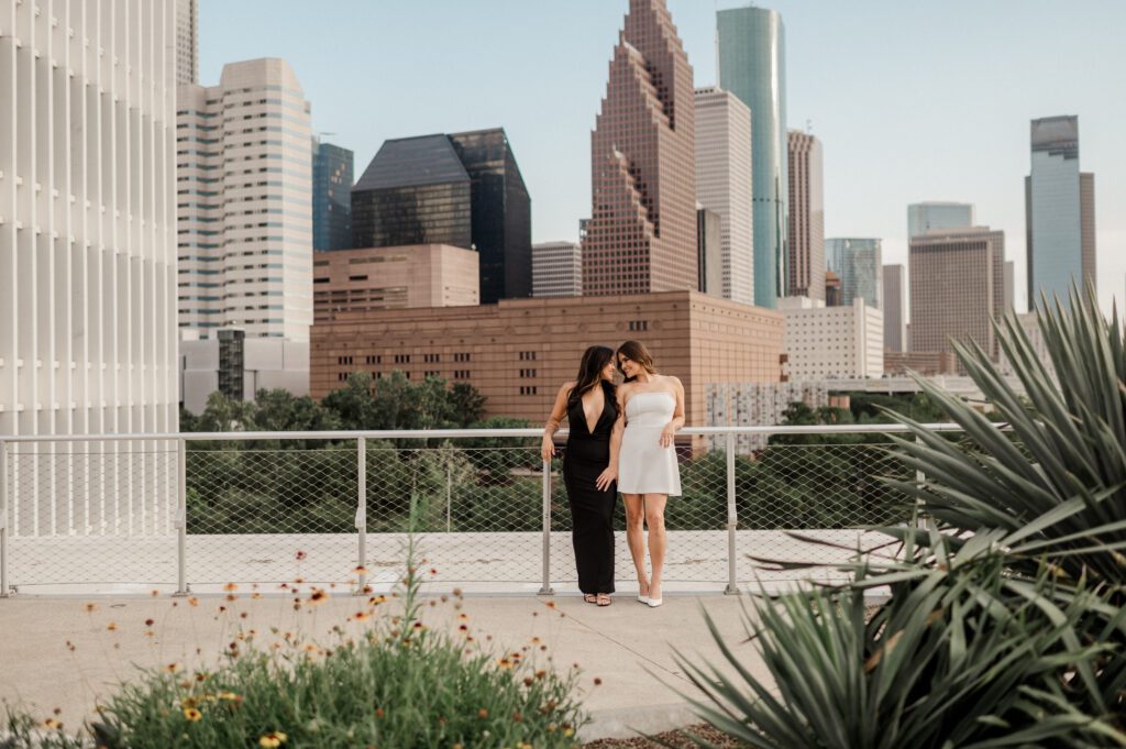 Hannah & Cortney’s downtown Houston Engagement Session at POST HTX