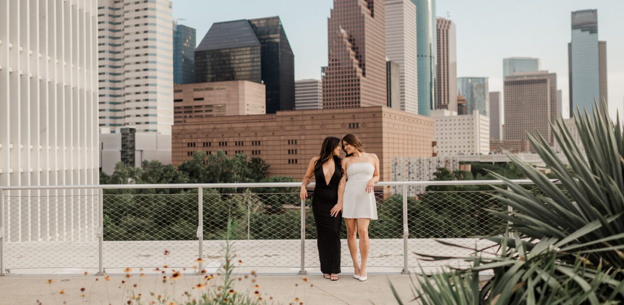 Hannah & Cortney’s downtown Houston Engagement Session at POST HTX