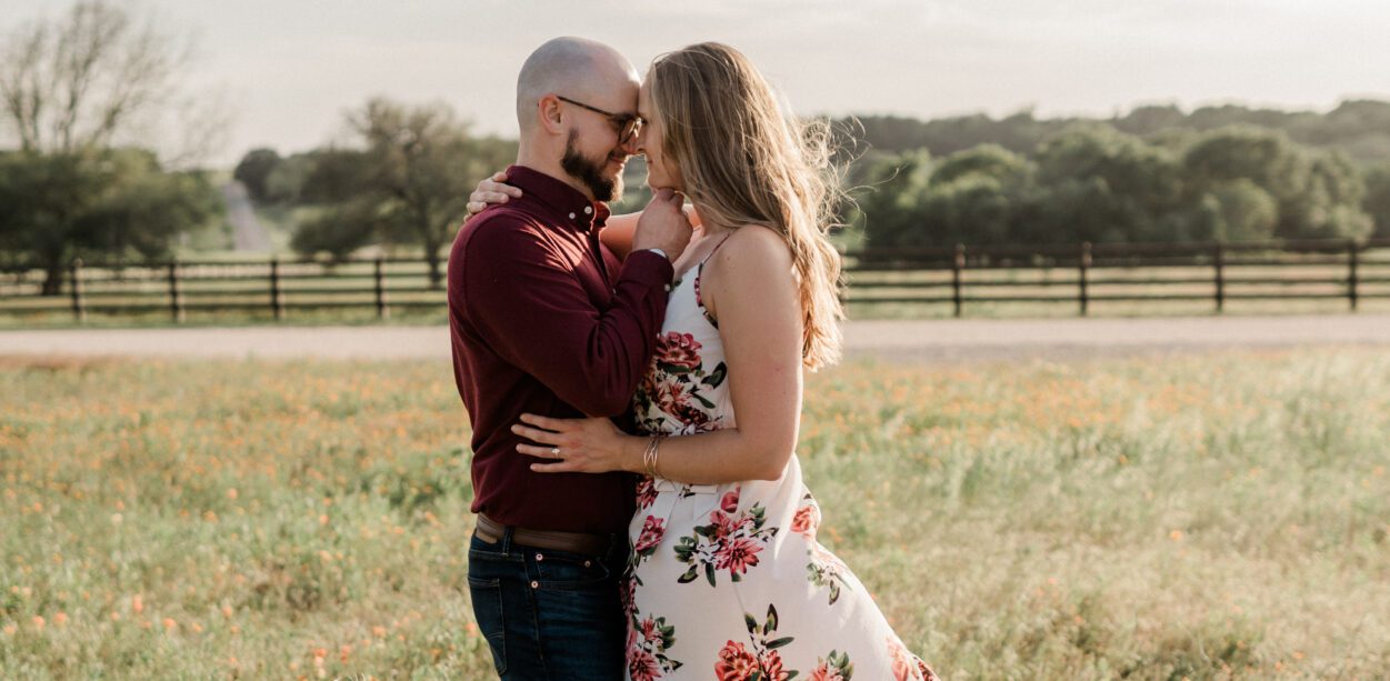 Engagement session with a couple at Old Baylor Park