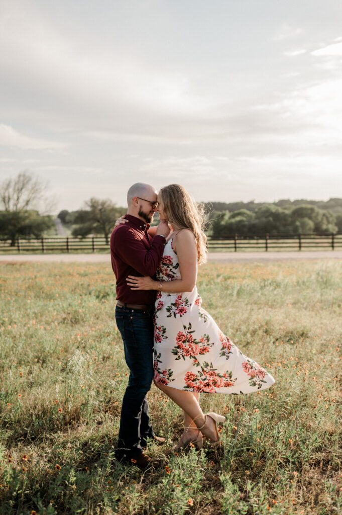 Engagement session with a couple at Old Baylor Park