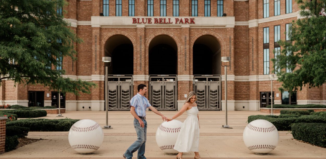 Madelyne & Coy Engagement Session at Blue Bell Park and Olsen Field at TAMU